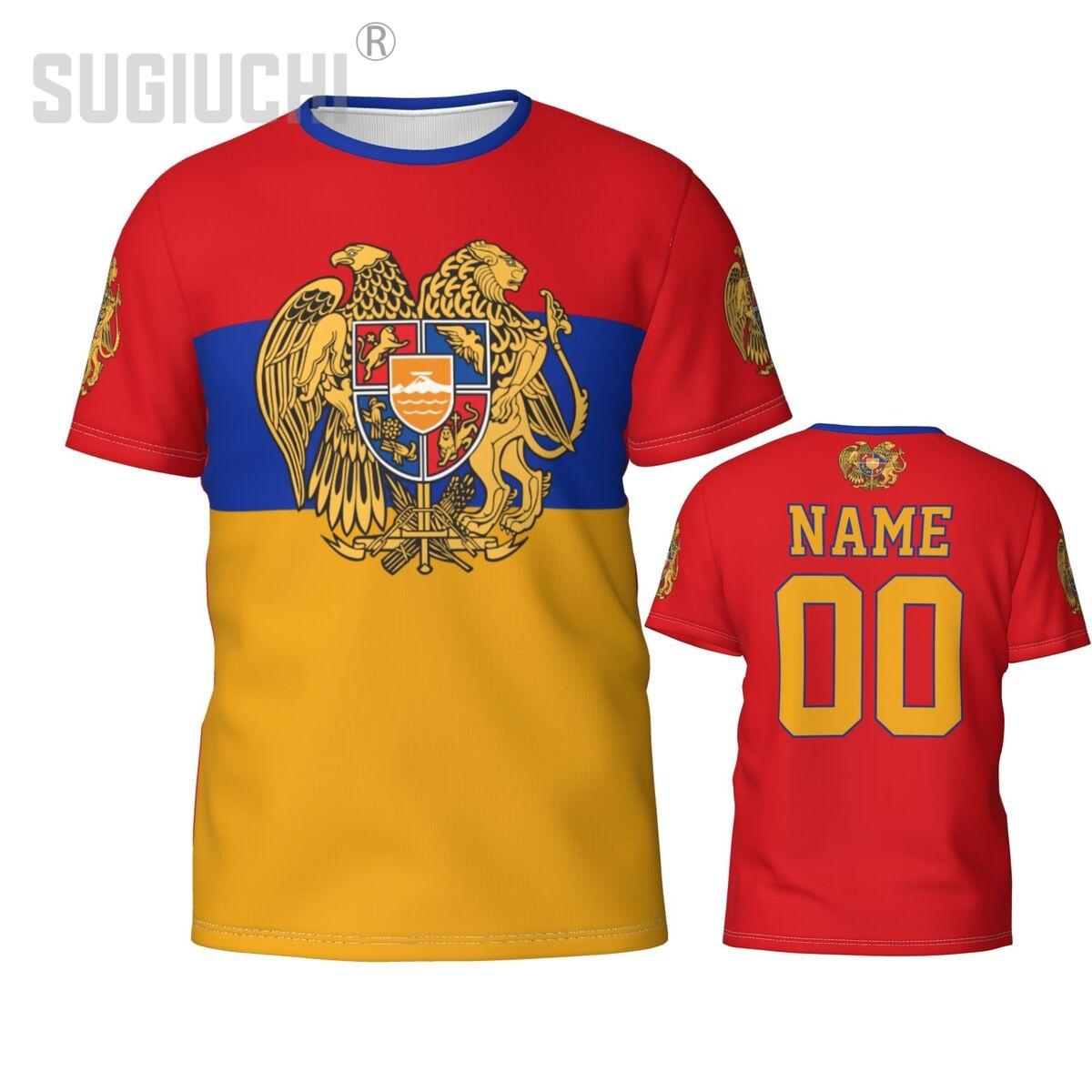ETST 07 Aangepaste Naam Nummer Armenië Vlag Embleem 3D T-shirts Voor Mannen Vrouwen T-shirts jersey team Kleding Voetbal Voetbal Fans Cadeau T-shirt 3XL