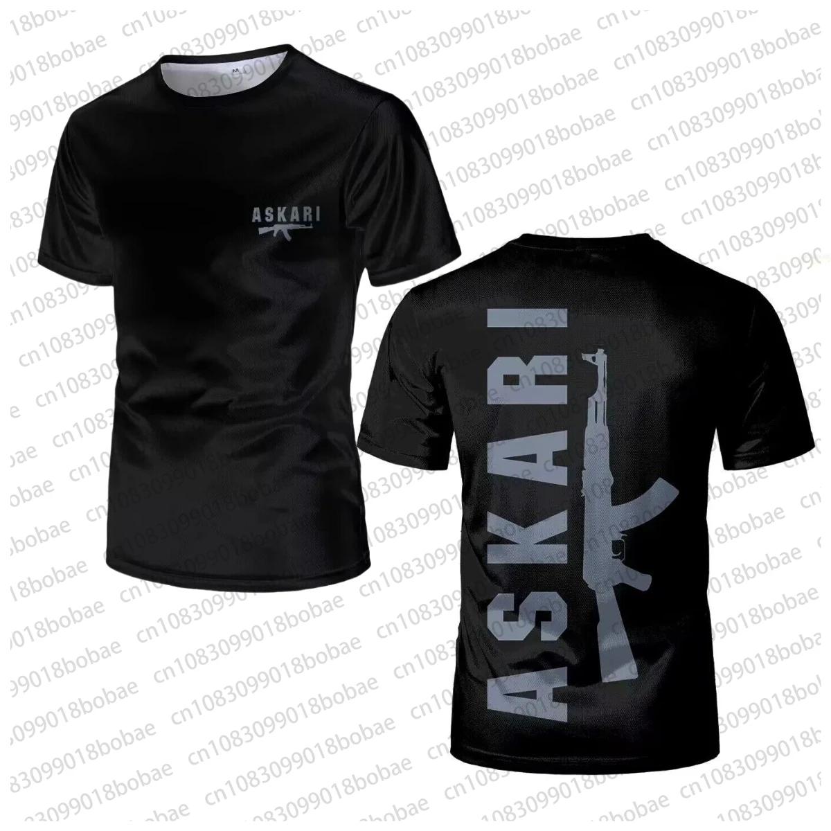 ETST35 ASKARI Boksen Vechtwedstrijd Ontwerp 3D Heren Fitness Korte Mouw T-shirt Ademend Mesh Sport T-shirt voor Mannelijke Buitentraining L