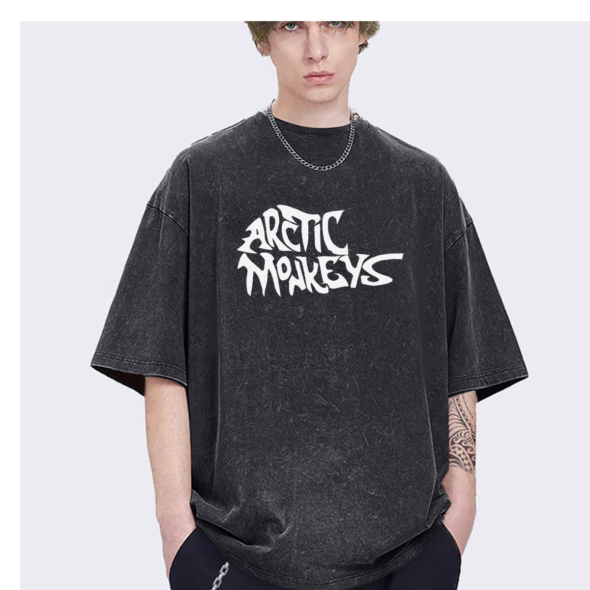 Couple short sleeved T-shirt Rapper Retro Rock Arctic Monkeys Muziekalbum Grafisch Oversized Ins heren t-shirt Casual Vintage Gewassen Katoen L