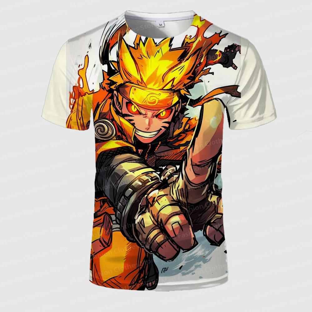 ETST35 Anime Naruto Men's T-shirt Immortal Naroto 3D Print Short Sleeve Men Women T-shirt Clothing Fashion Boys Short Sleeve Streetwear S