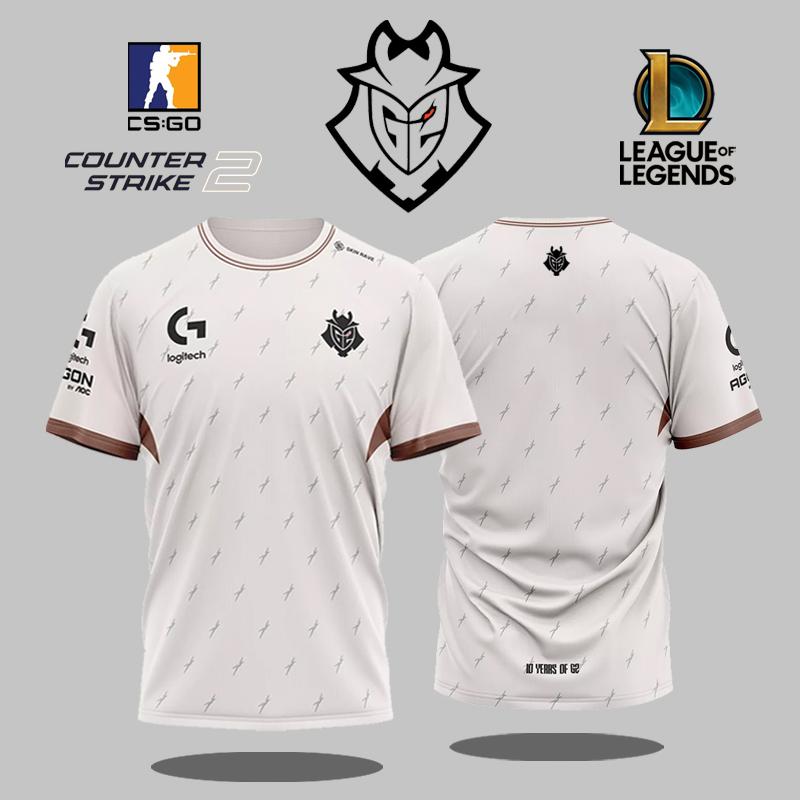 ETST 03 G2 Esports Club 2025 Wit Jersey League Of Legends CSGO Professionele League Speler Uniformen Fan Aangepaste T-shirts Unisex Tops S