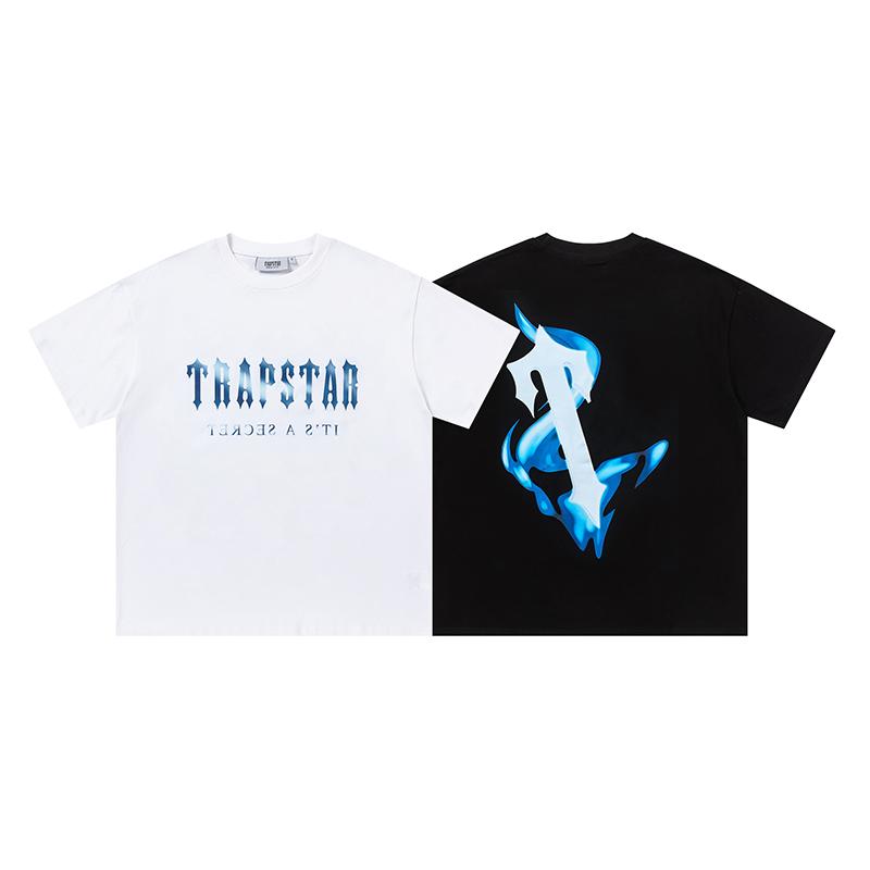 Trapstar London 659  2025 Zomer Nieuw Hoge Kwaliteit Katoen Ronde Hals Losse Grote Maat Heren- en Dames T-shirt Koppel T-shirt S wit