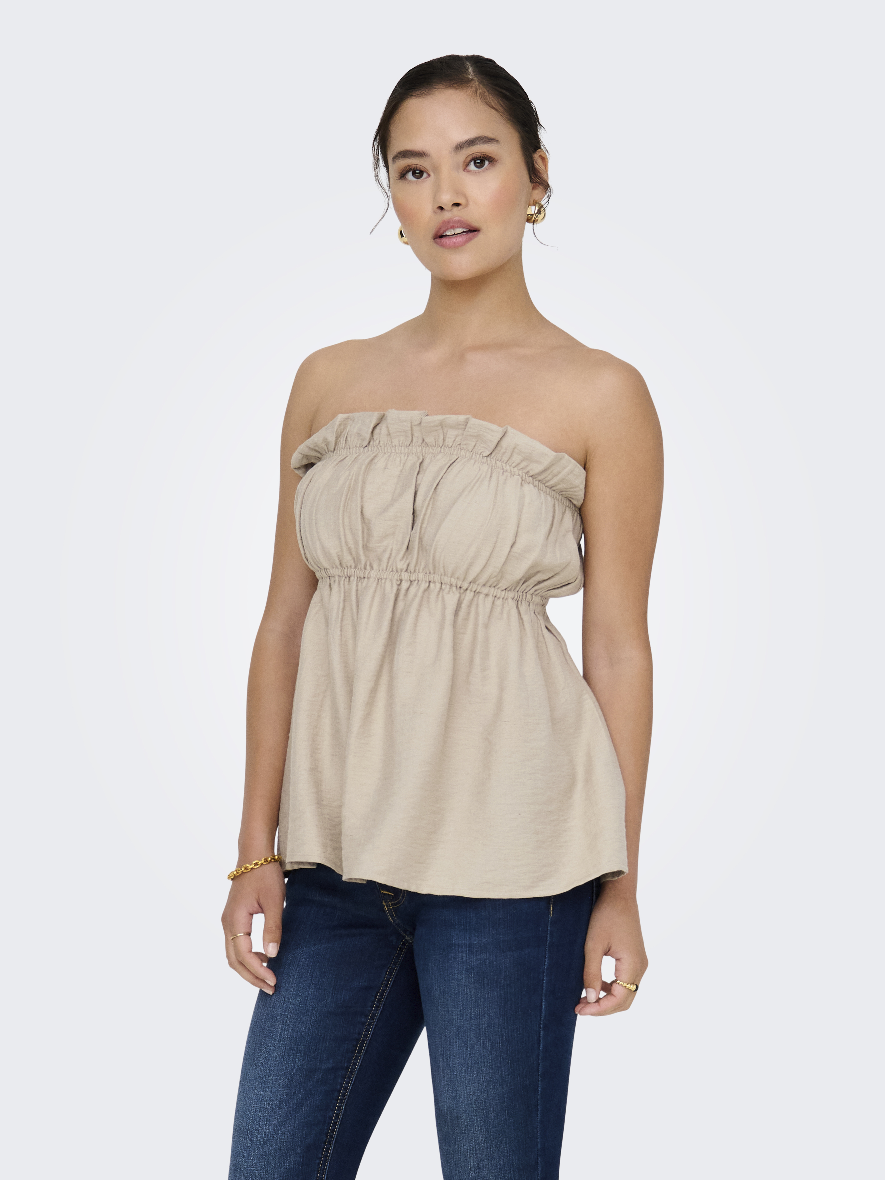 Only Onllino ruffle bandeau top wvn ox