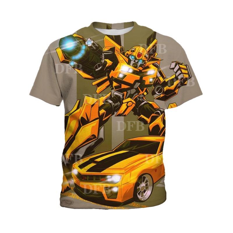 ETST 26 Transformers Bumblebee 3D geprint kinder-T-shirt zomer nieuw korte mouw knappe jongen korte mouw 3-13 jaar 160