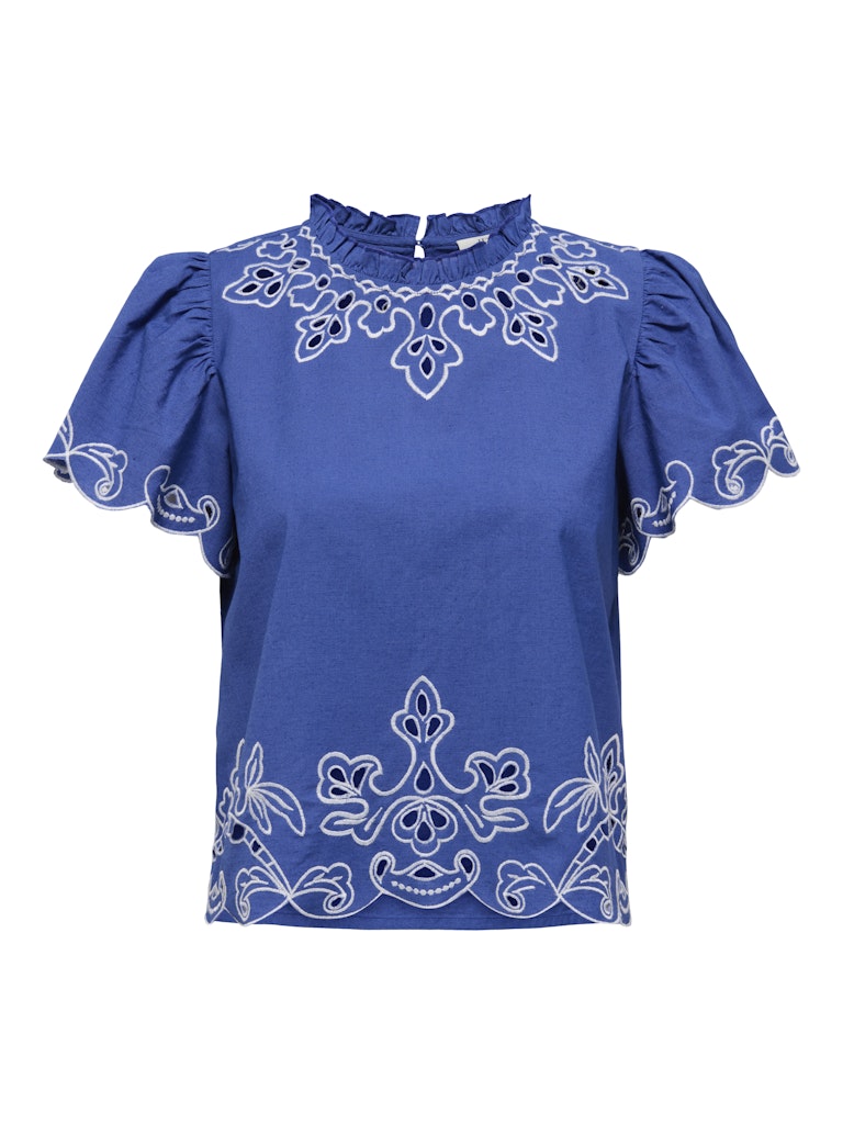 Jacqueline de Yong Jdyvera ss embroidery top wvn exp kobalt