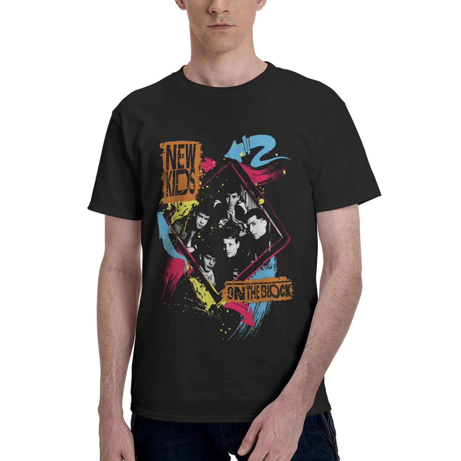 The best product for you New-Kids On The-Block Design Puur Katoen T-Shirt voor Man Zwart Hoge Kwaliteit O-Hals Korte Mouwen 100% Katoen T-Shirt  51004 XXXXL