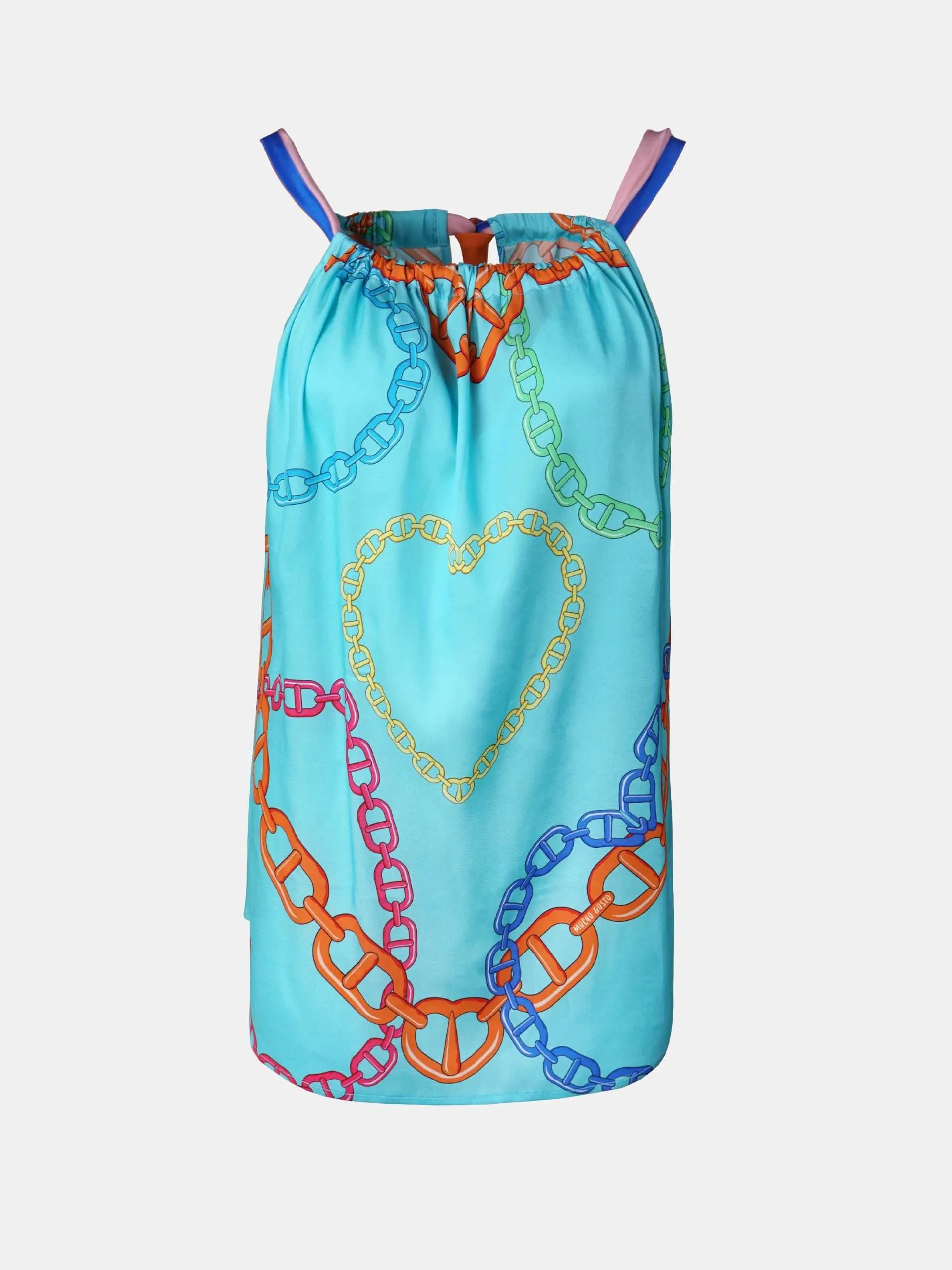 Mucho Gusto  top dubai turquoise ketting hartenprint