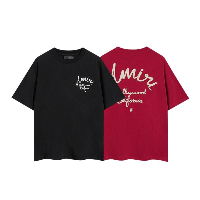 Amiri 2066  2025 Zomer Nieuw Heren- en Dames Los Katoen van Hoge Kwaliteit Plus Size T-shirt Koppel T-shirt XL