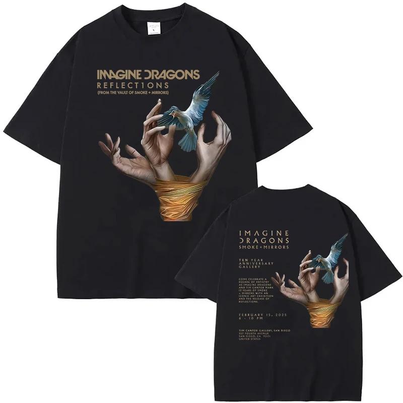 The best product for you Imagine Dragons Reflections Fans Tour 2025 T-shirts dames Klassieke T-shirts Zomer O-hals T-shirts Shirt Oversized kleding XL