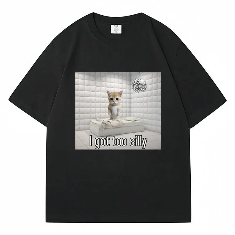 The best product for you Ik Werd Te Gek Grappig Verdrietig Huilende Kat Meme T-shirt Heren Dames Trendy Korte Mouw T-shirt Zomer Sport Casual Oversized Streetwear M wit