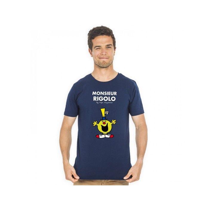 MANI TEXTILE Monsieur Madame - T-shirt homme  monsieur rigolo  Bleu L