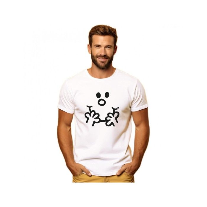 MANI TEXTILE Monsieur Madame - T-shirt homme avec visage Blanc XL