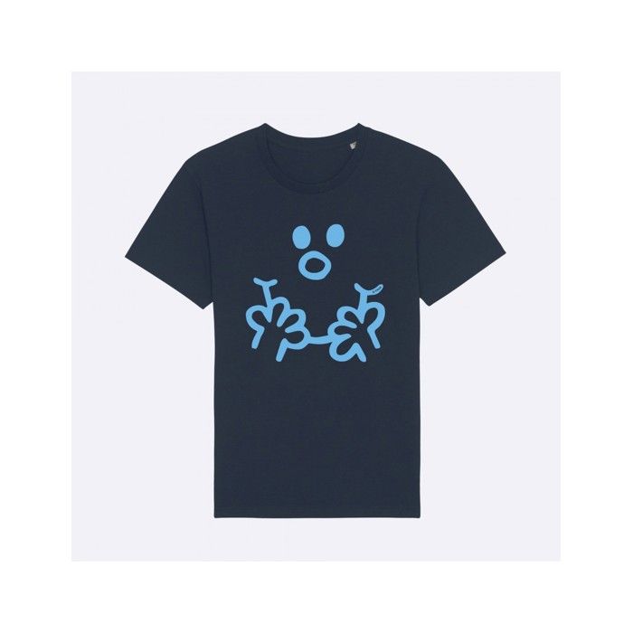 MANI TEXTILE Monsieur Madame - T-shirt homme avec visage Bleu L