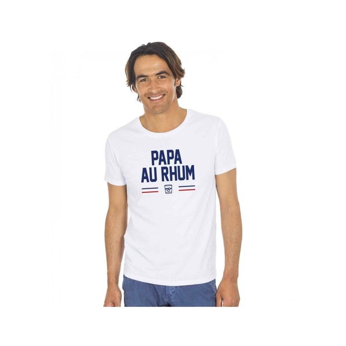 MANI TEXTILE T-shirt homme - Ma Petite Tribu - Papa au Rhum - 100% coton bio - Manches courtes - Col arrondi