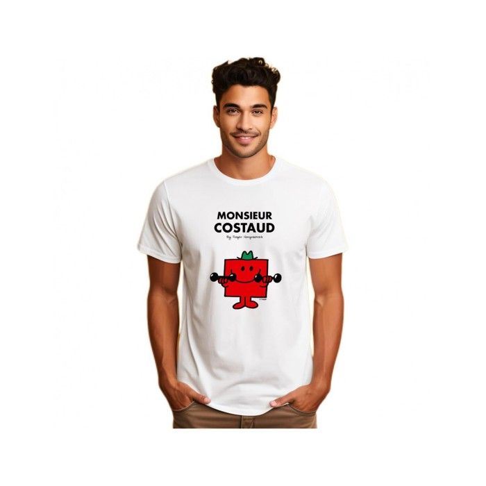 MANI TEXTILE T-shirt homme - Monsieur Madame - Monsieur costaud - Blanc - Coton Bio - Manches courtes