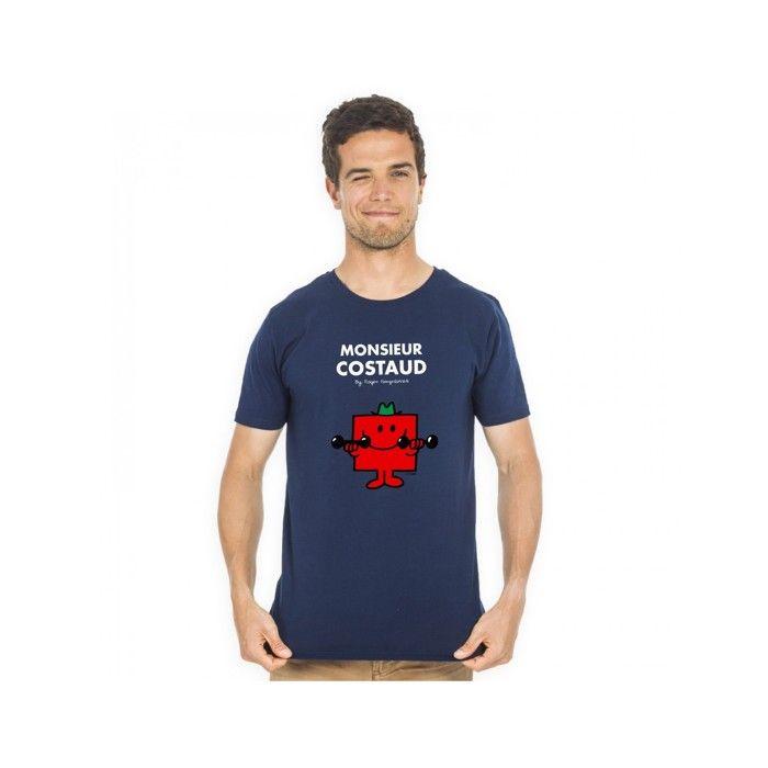 MANI TEXTILE T-shirt homme - Monsieur Madame - Monsieur Costaud - Bleu - Coton Bio - Manches courtes