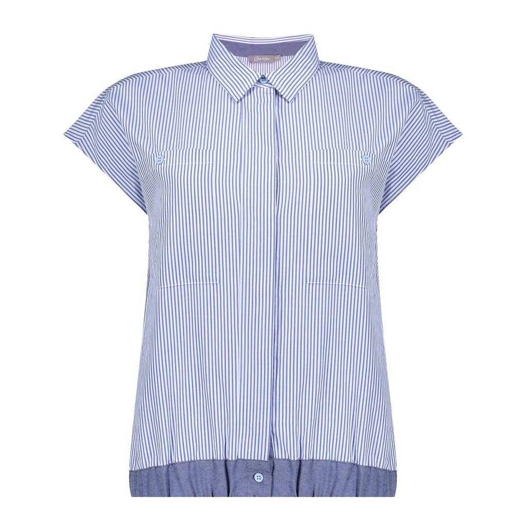 Geisha blouse striped 53121-47 625 blue white