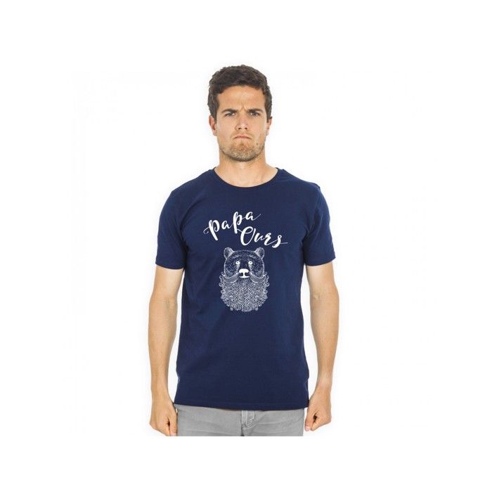 MANI TEXTILE We Are Family - TSHIRT HOMME PAPA OURS BLEU XL