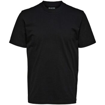 Selected T-shirt  16077385 RELAXCOLMAN-BLACK