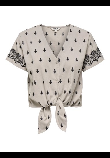 Only Onlsiesta willa emb ss knot but top zand dessin