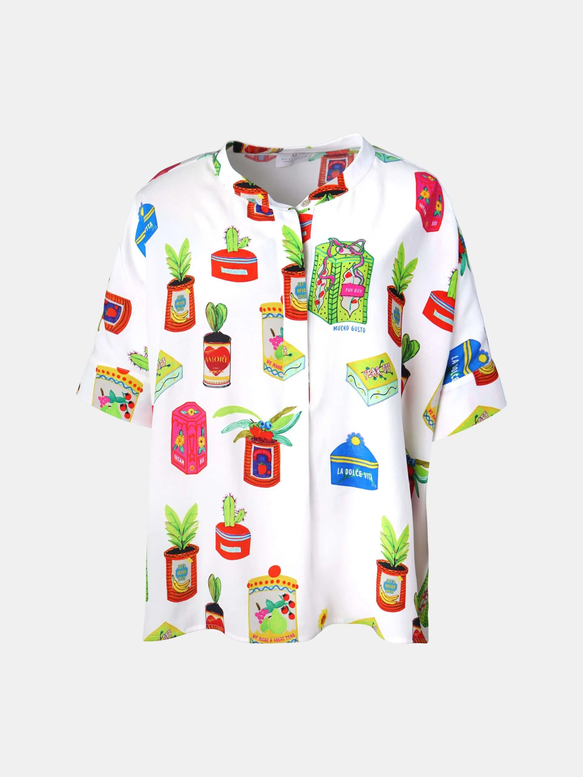 Mucho Gusto  blouse bréscia plantenpotten patchwork