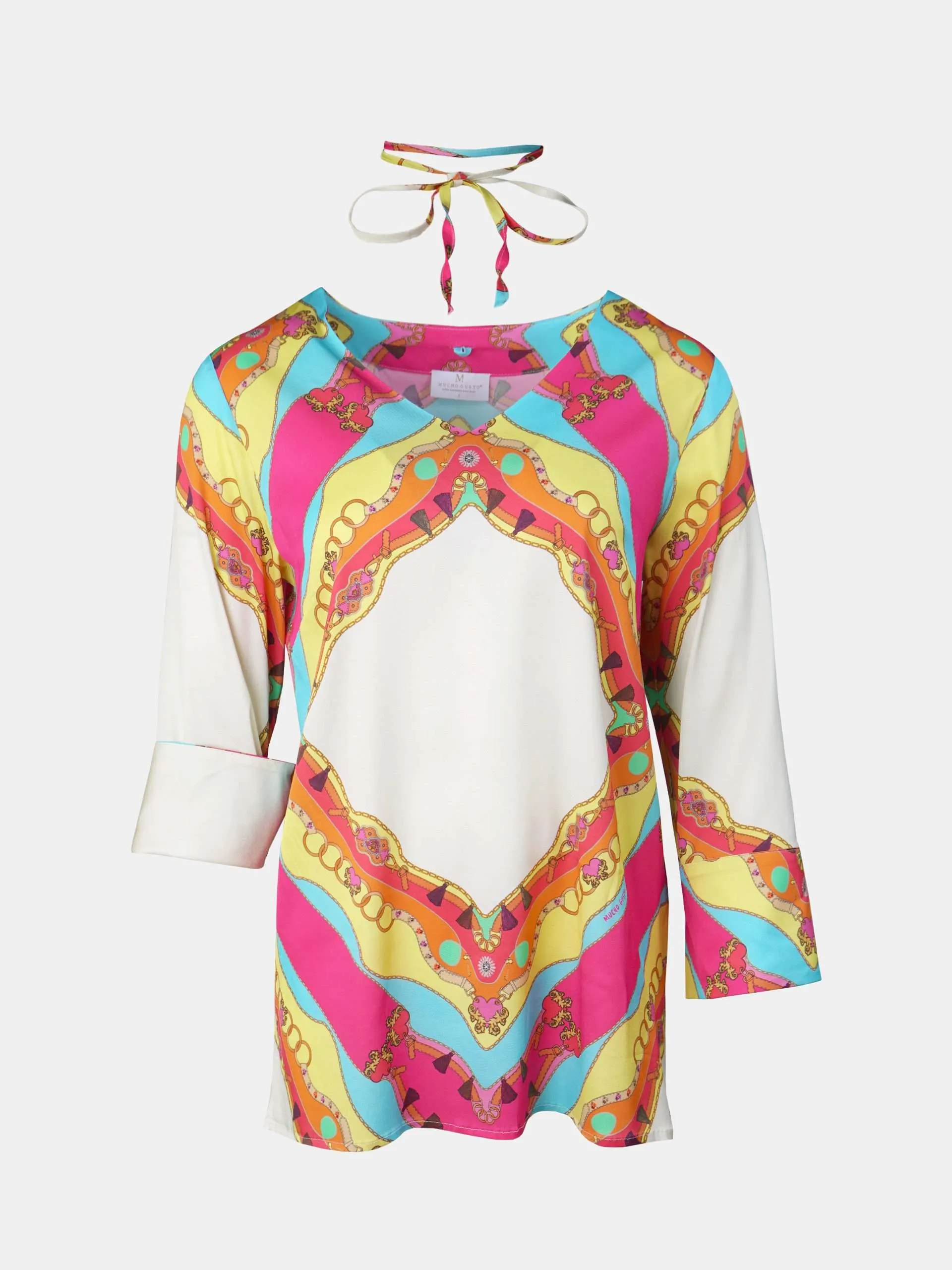 Mucho Gusto  blouse maldives kleurrijke symmetrische print