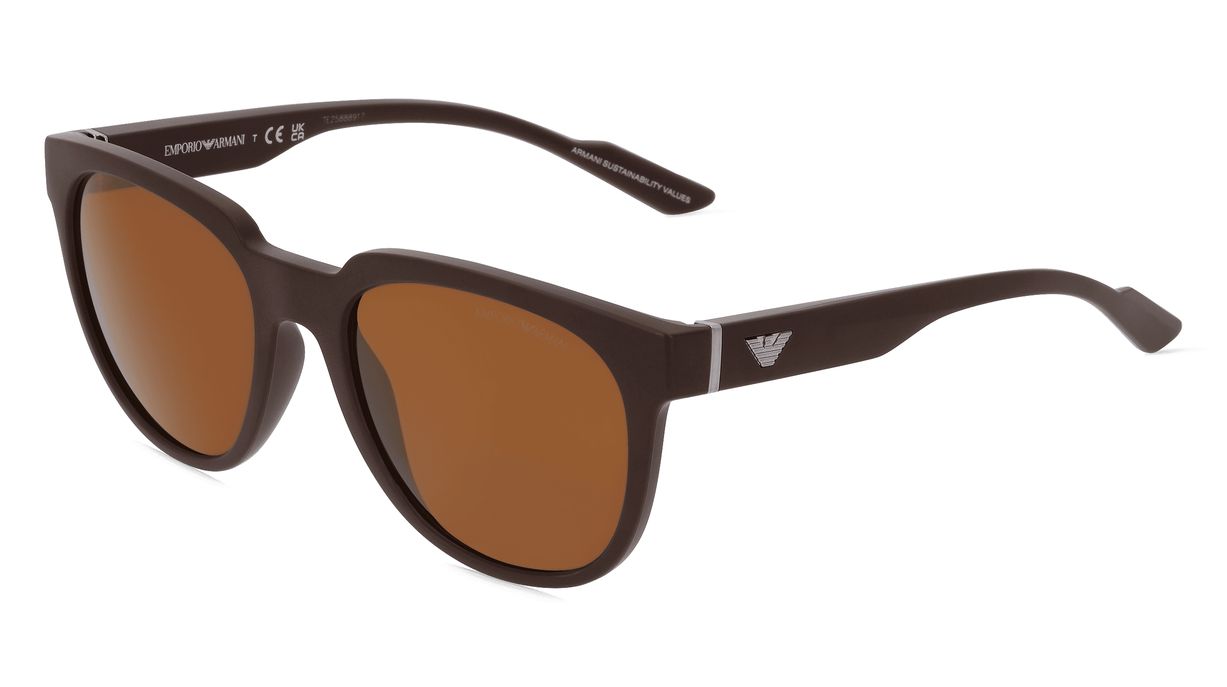 Emporio Armani EA 4205 Mannen Zonnebril, bruin mat