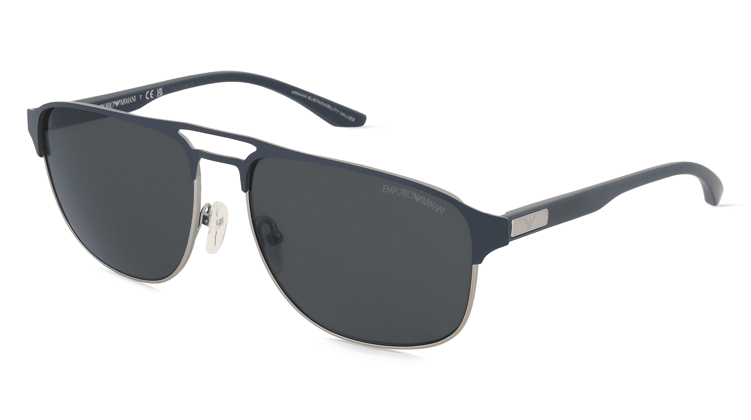 Emporio Armani EA2144 Mannen Zonnebril, Zilver mat