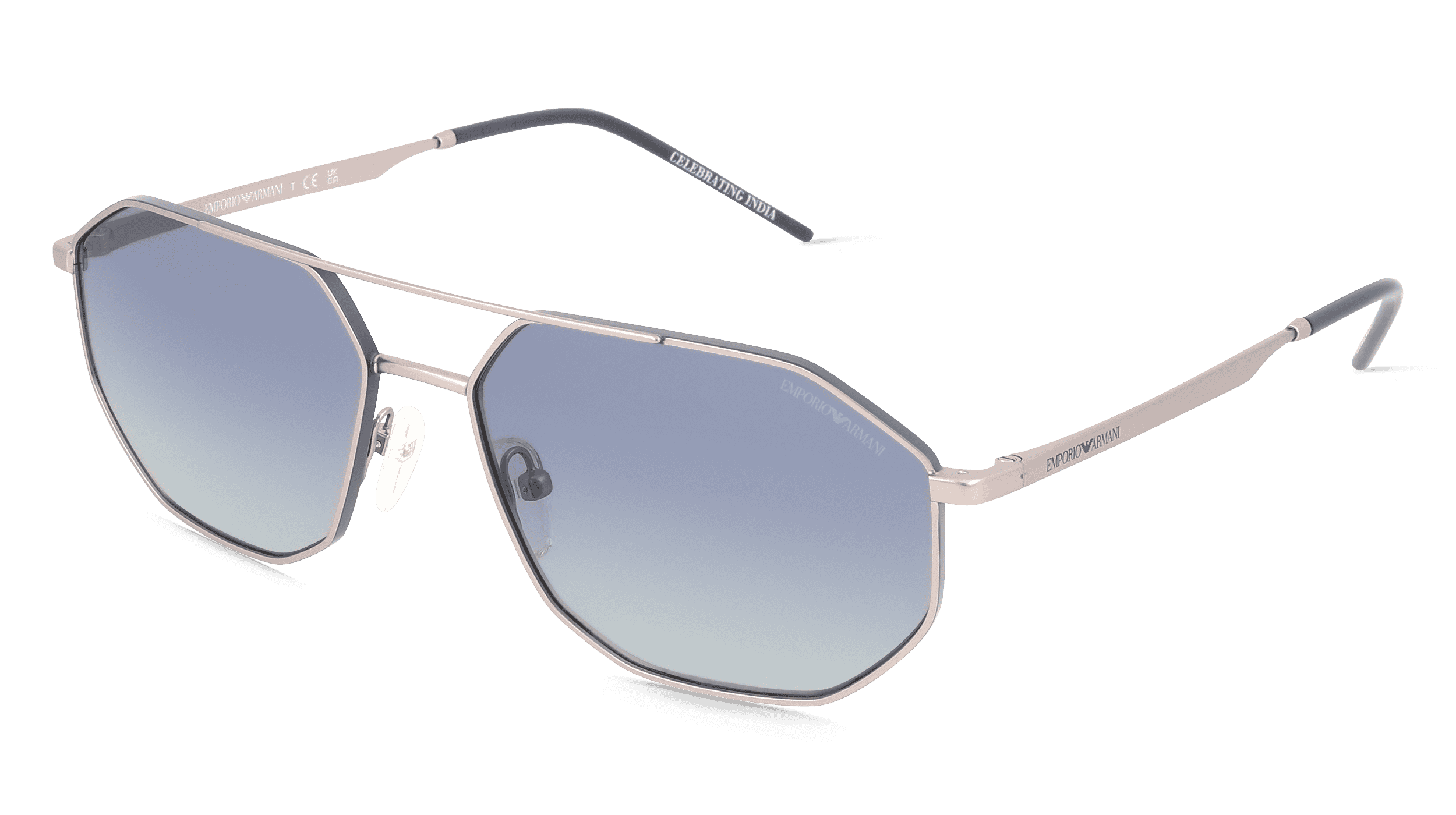 Emporio Armani EA2147 Mannen Zonnebril, Zilver mat