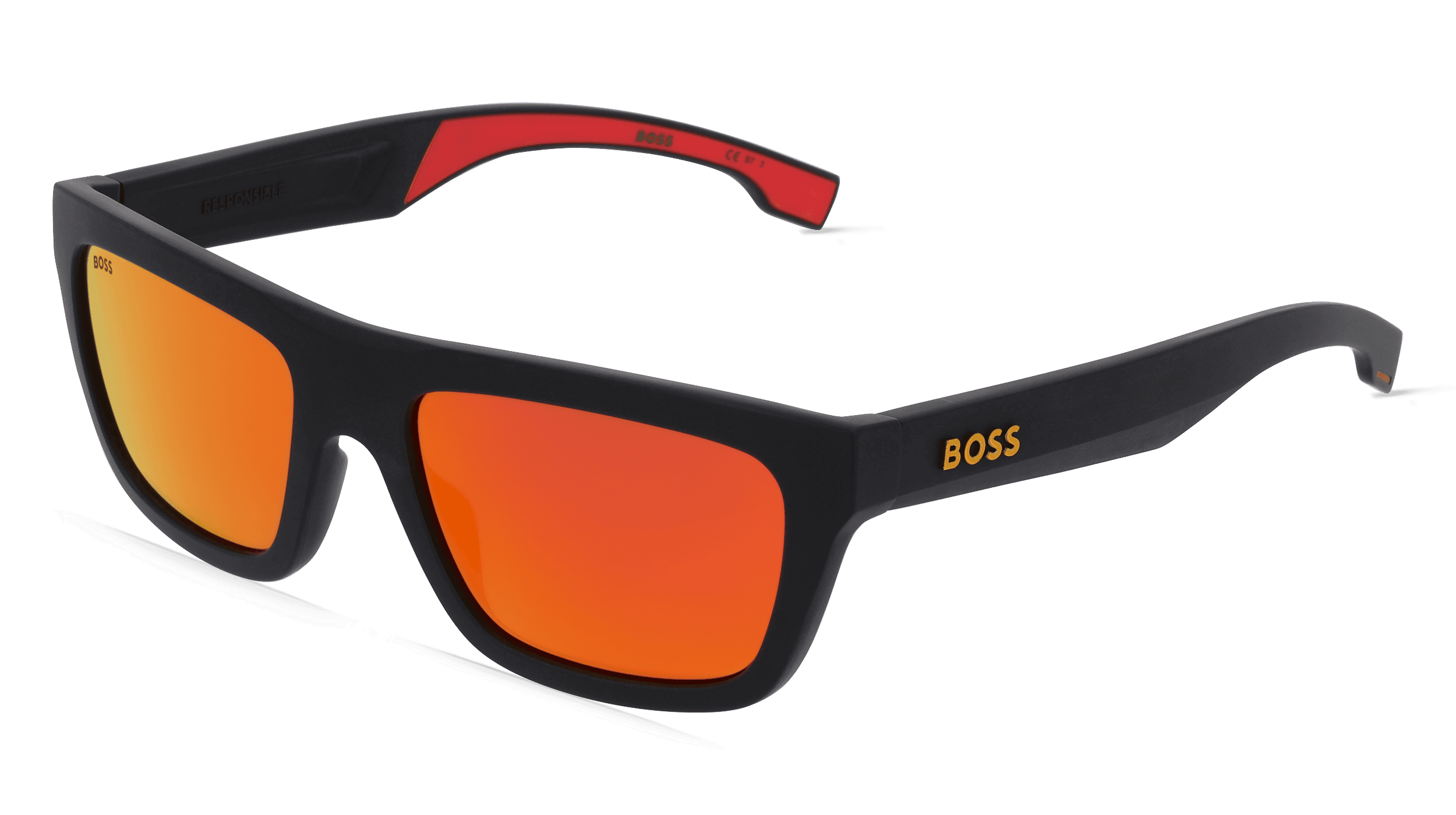 BOSS 1450/S Mannen Zonnebril, zwart mat