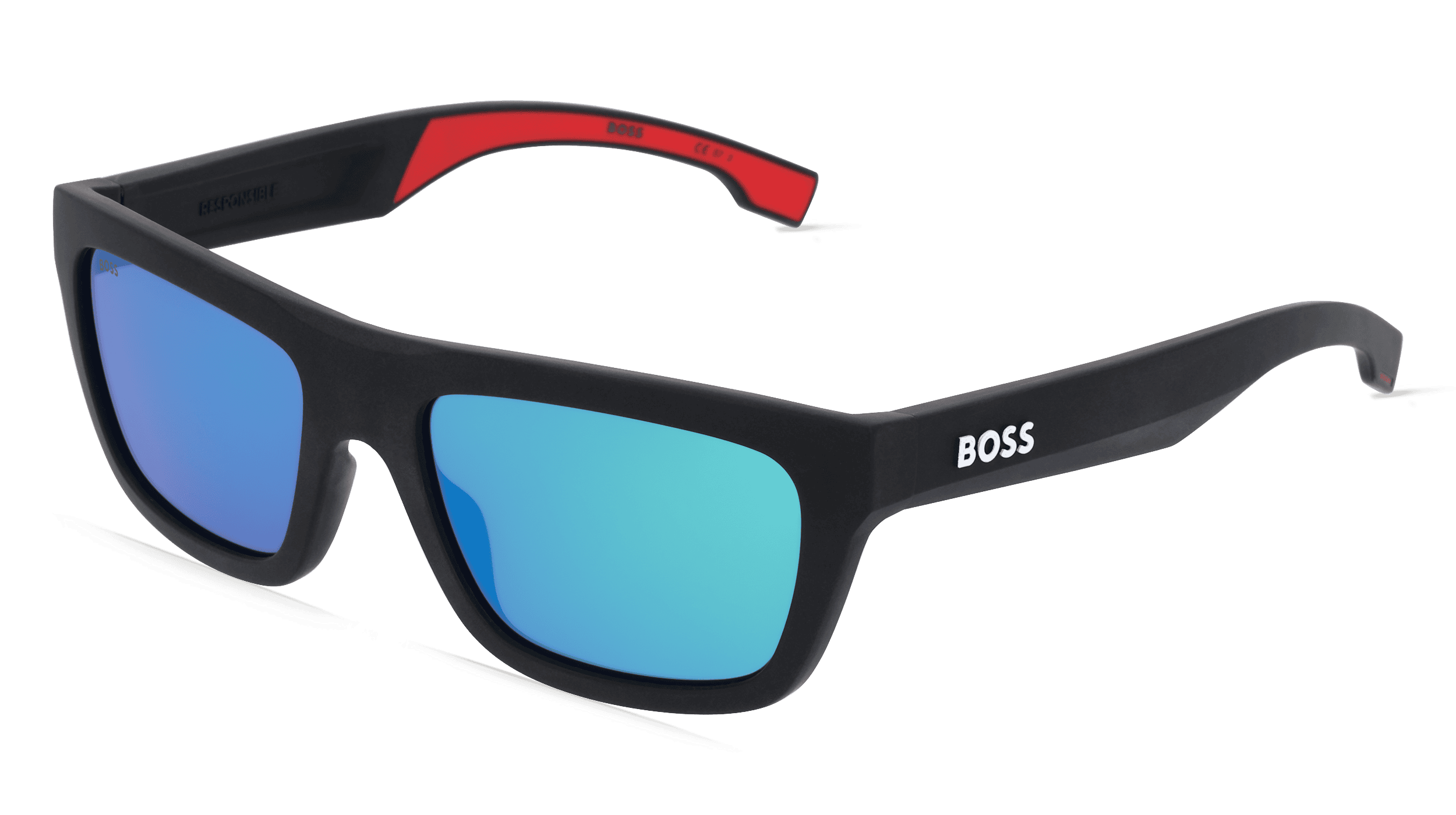 BOSS 1450/S Mannen Zonnebril, zwart mat