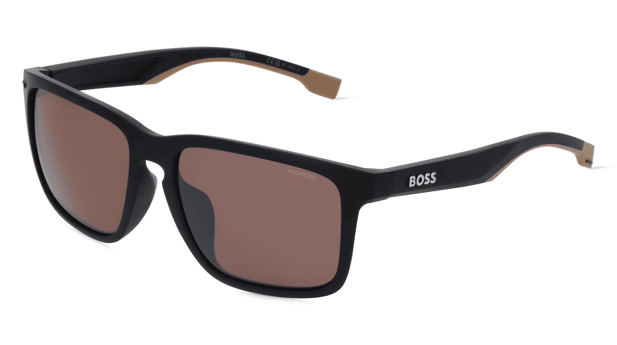 Boss 1542/F/S Mannen Zonnebril, zwart mat