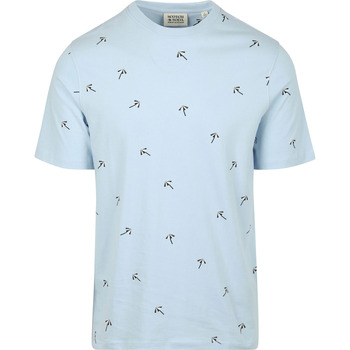 Scotch & Soda T-shirt Scotch & Soda T-shirt Print Lichtblauw