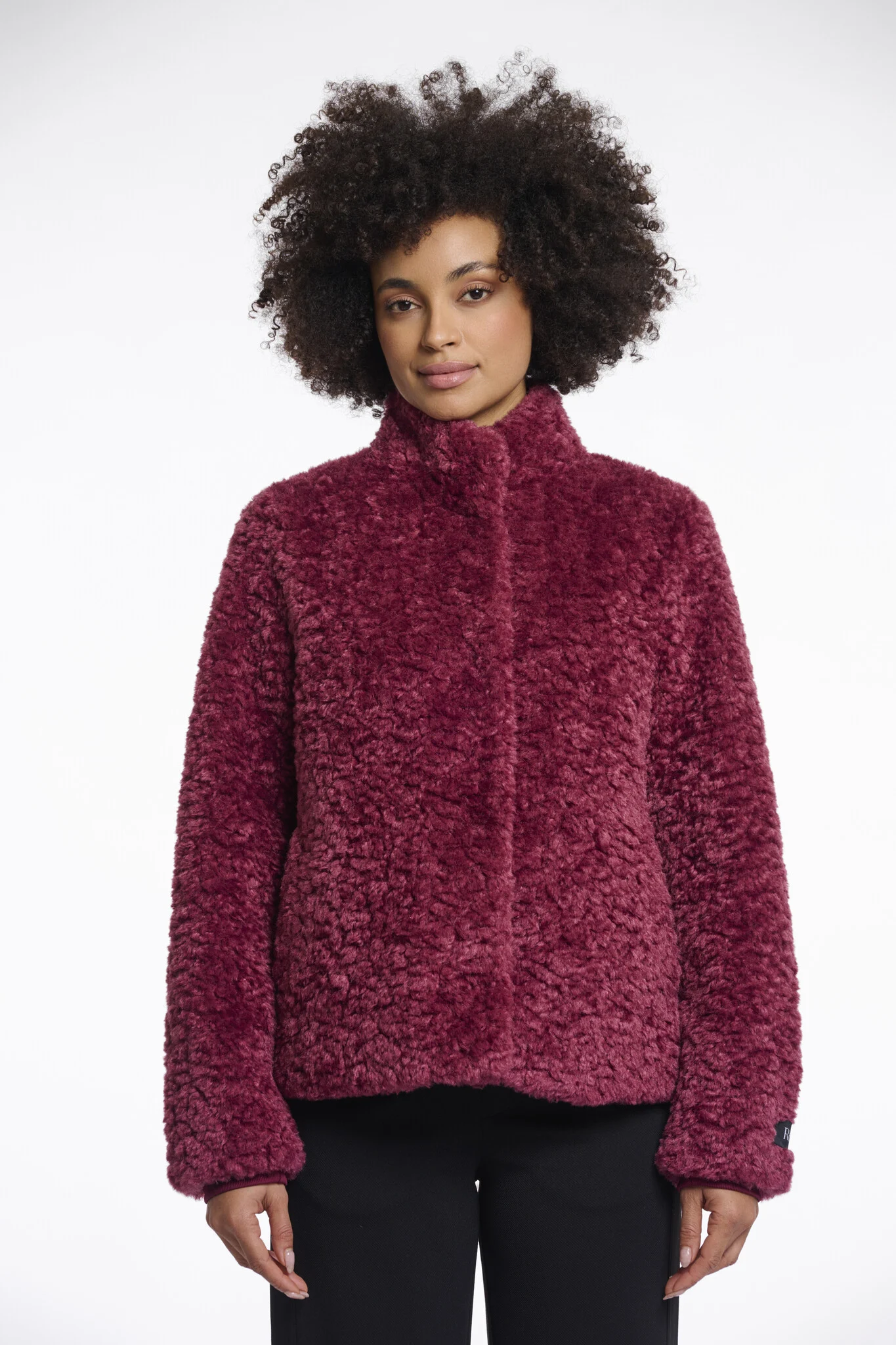 Rino & Pelle Kion.7002511 rino en pelle faux fur jacket with high neck sugar plum