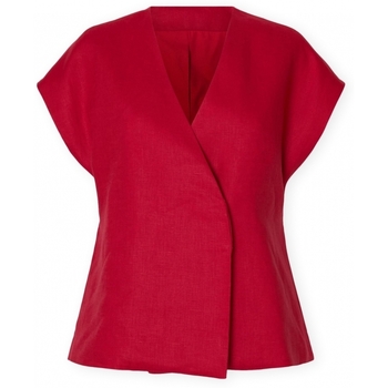 Selected Blouse  W Top Lia Linen - Sawy Red
