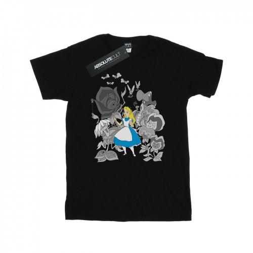 Disney Heren Alice In Wonderland Bloemen T-shirt XXL zwart