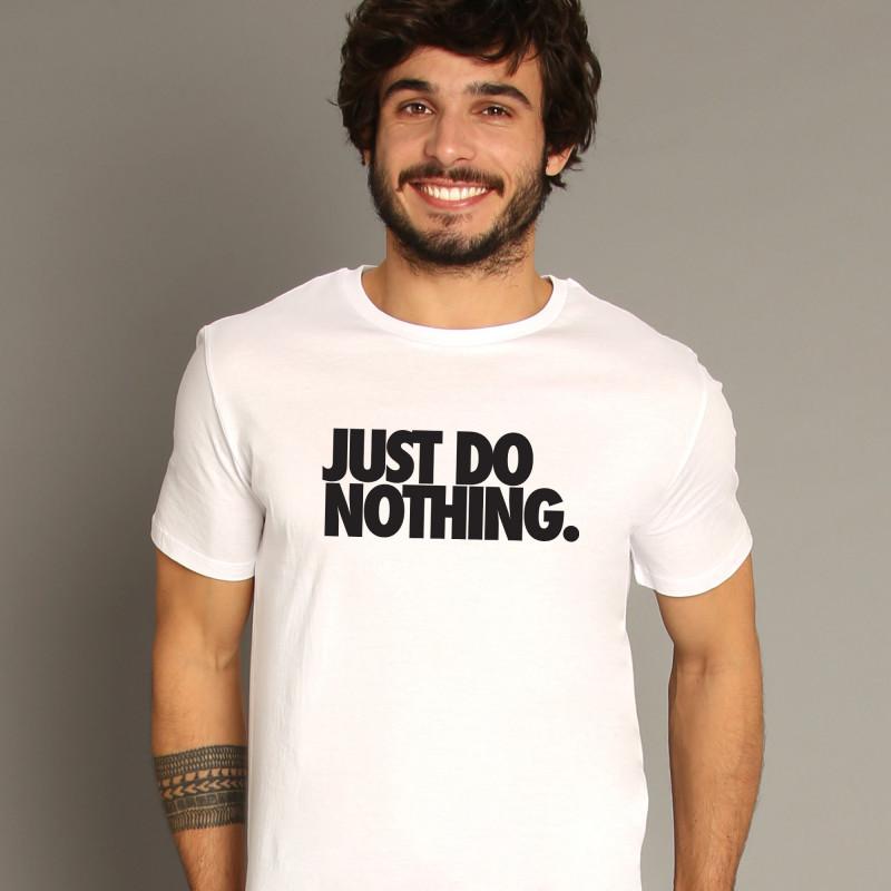 Le Roi du Tshirt Heren T-shirt - JUST DO NOTHING L wit