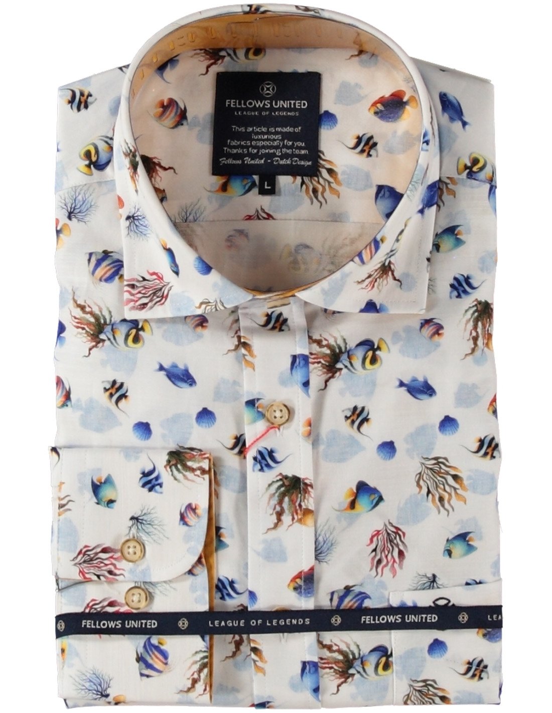 Fellows United Korte Mouw Overhemd Undersea Multicolor 