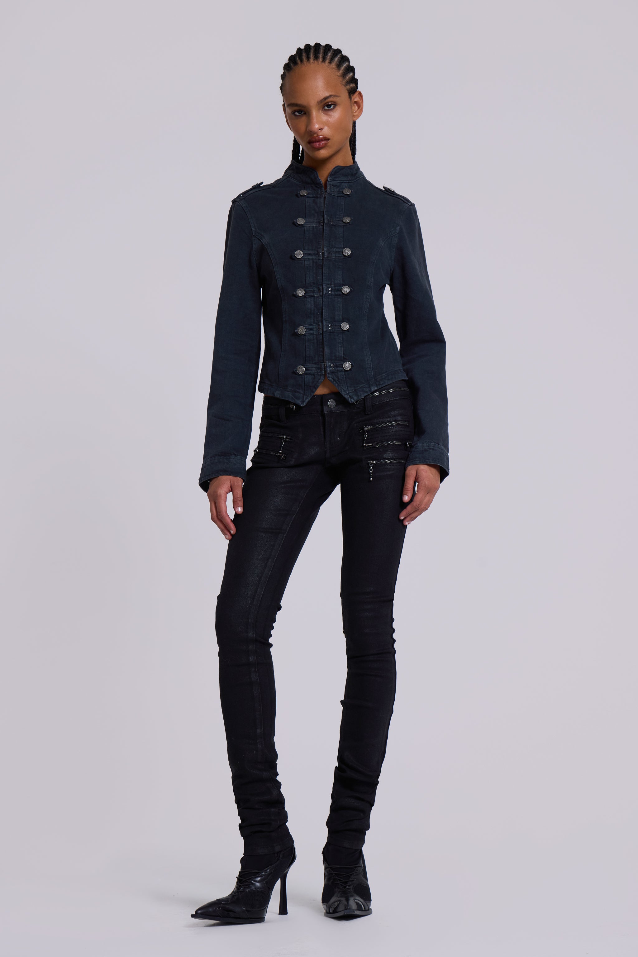 Jaded London Washed Black Rebel Jacket