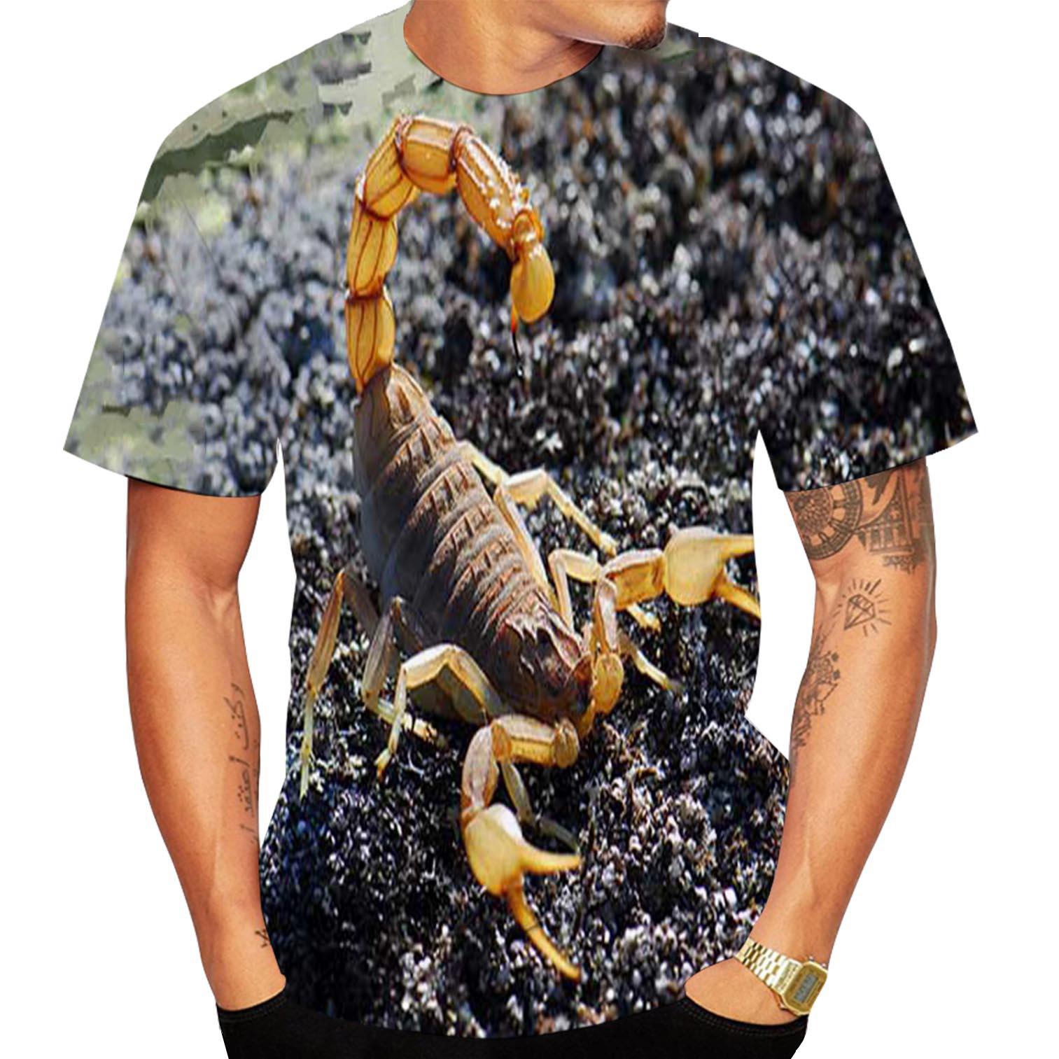 Xuhaijian02 Nieuwe Zomer Grappige Schorpioen 3d Print Heren Dames Kinderen Korte Mouw Hip Hop Streetwear Ademend Lichtgewicht Tops Fitness XL