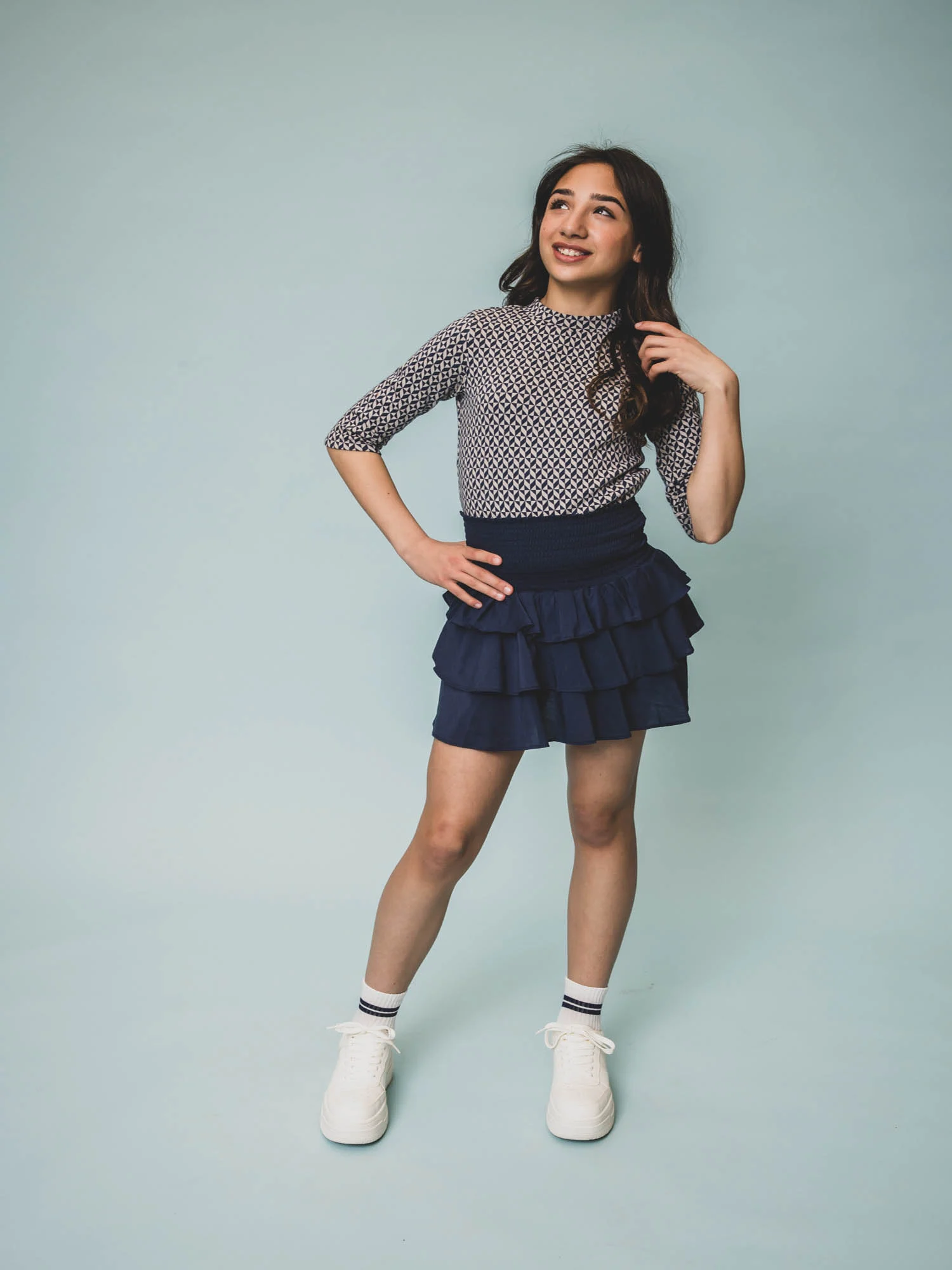 Looxs Revolution Skort woven oxford blue voor meisjes in de kleur