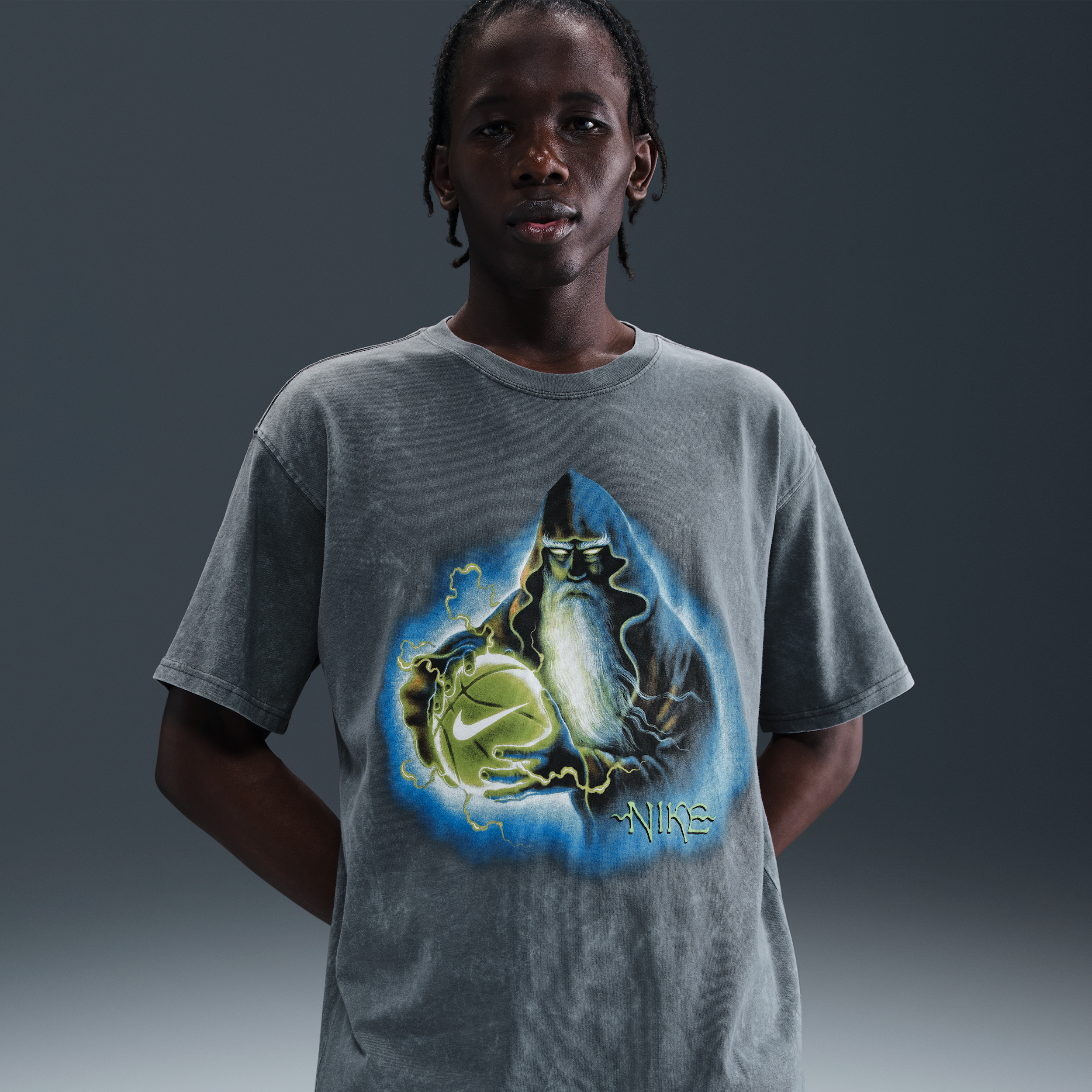Nike Basketball Wizard T-Shirt, Grey