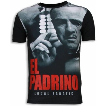 Local Fanatic T-shirt Korte Mouw  El Padrino Face Digital Rhinestone