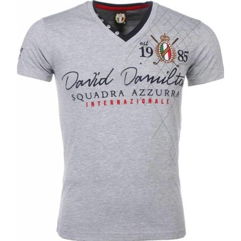 David Copper T-shirt Korte Mouw  Korte Mouwen Borduur Squadra Azzura