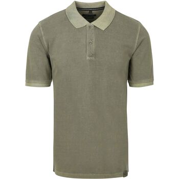 Casa Moda T-shirt  Polo Piqué Garment Dye Olijfgroen