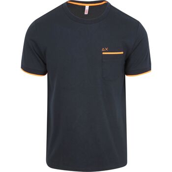 Sun68 T-shirt  Piqué T-Shirt Fluo Stripe Navy
