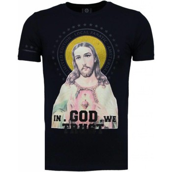 Local Fanatic T-shirt Korte Mouw  Jezus Rhinestone