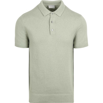 Suitable T-shirt  Heavy Knitted Polo Raw Lichtgroen