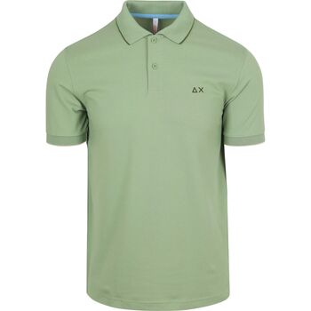Sun68 T-shirt  Poloshirt Small Stripe Collar Lichtgroen