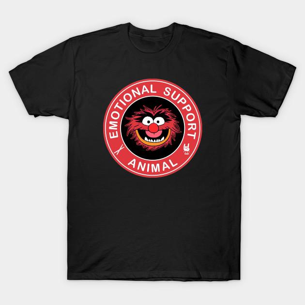 SPORTS TRIP Heren Zwart Print T-shirt Super Groot T-shirt Muppets Emotioneel Ondersteuningsdier Geen Snij Transferpapier Print Katoenen T-shirt XL zwart